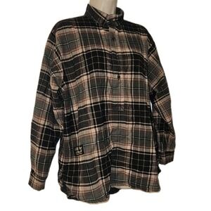 The Vermont Flannel Co‎ Size XS Mock Neck Flannel Shirt 1/4 Button Up Plaid USA